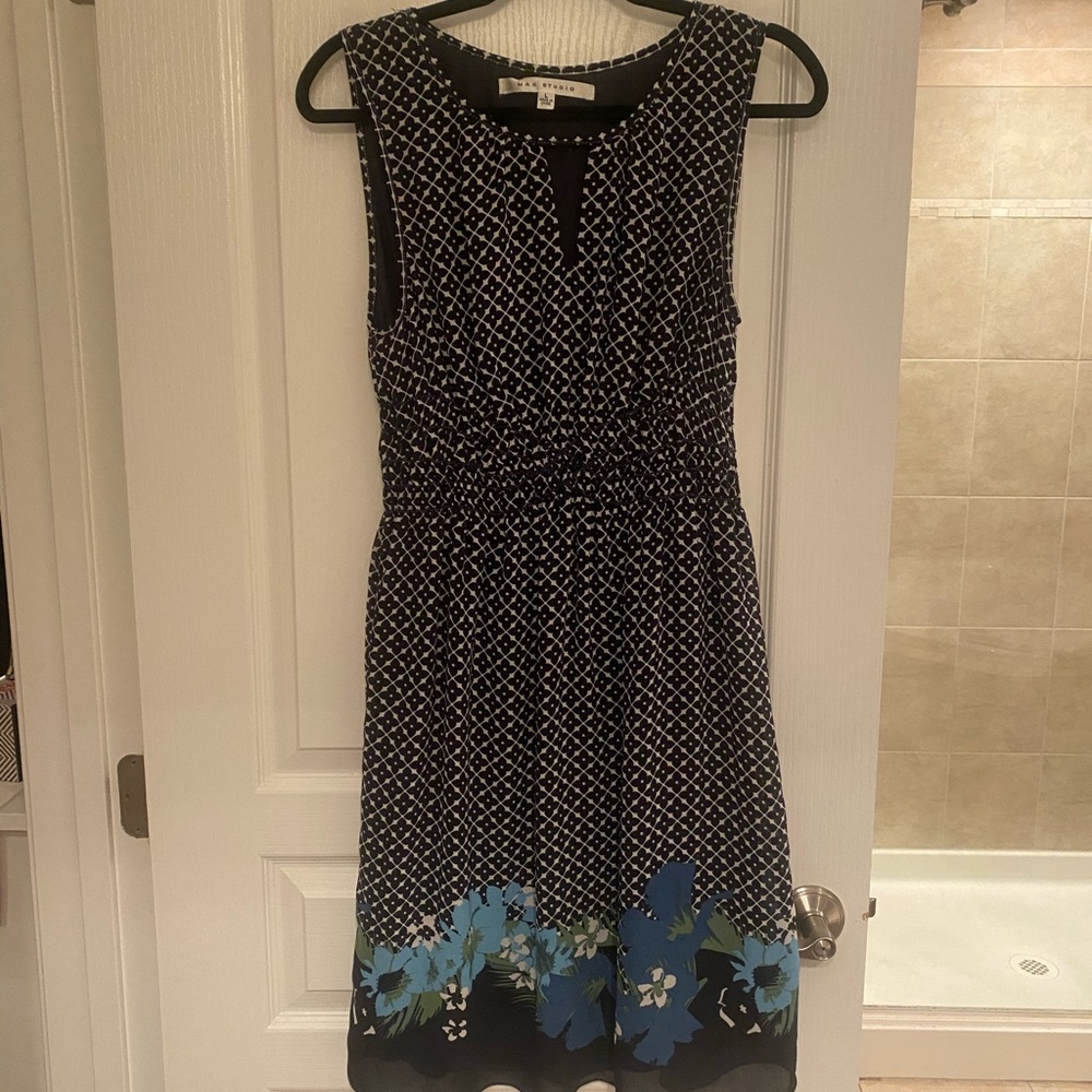 Navy Floral Dress